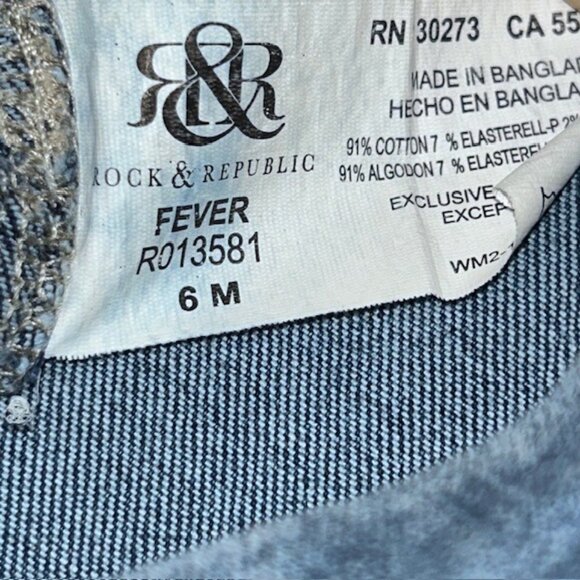Rock & Republic Jeans Womens 6 Blue Rx The Slimming Denim Cure Skinny Pull On - Picture 5 of 7